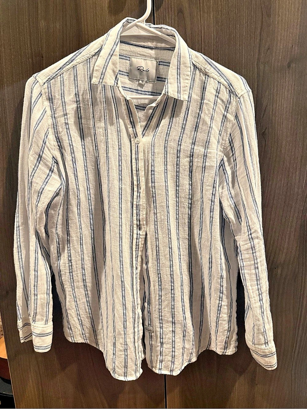 Rails women’s Striped Button Down White & Blue XS